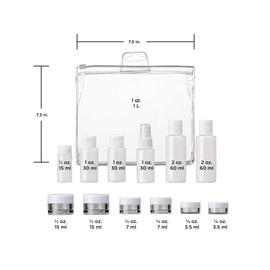 Conair Travel Sized Toiletries, TSA Approved Travel Bottles, Travel Sized Bottles by Travel Smart, 13 Piece Set