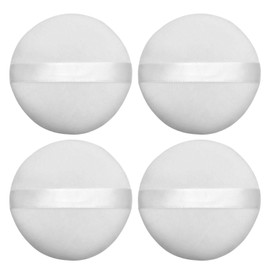 Pack of 4 Round Powder Puff, Round Loose Powder Puff, Body Tassel, Makeup Tassel, Reusable Powder Puff, Suitable for Liquid, Cream and Powder