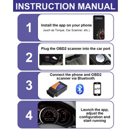 OBD2 Diagnosegerät Bluetooth Adapter für OBDII Protokoll Fahrzeuge Fehlercode Scanner Code Leser Kompatibel mit Android Windows OBD2 Auslesegerät Motordiagnose für Fahrzeuge