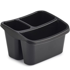 VR7 Sink Organiser Kitchen Sink Cleaning Caddy Organiser Washing up Caddy Tidy Sponge Holder (Black)