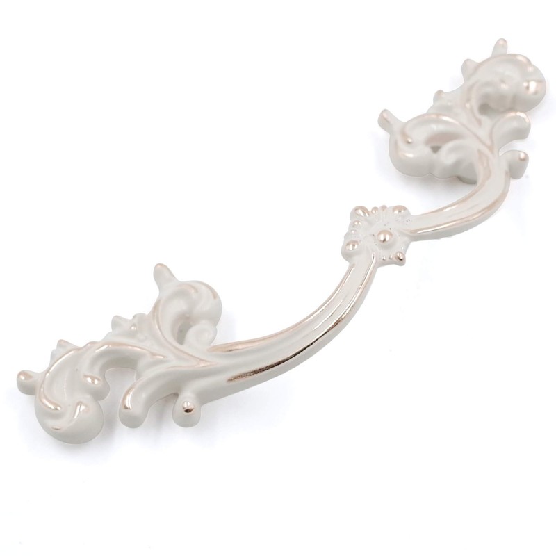 JETLAND French Provincial Drawer Pulls - 6-Pack, Ivory White, 3"