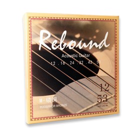 FJB 80/20 Phosphor Bronze Acoustic Guitar Strings - Medium Light Gauge 12-53 (6 Strings) - Long-Lasting Bright Tone, Corrosion Resistant - Perfect for Blues, Rock, Country & Fingerstyle