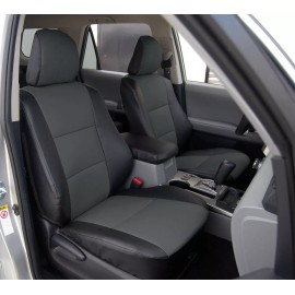 IGGEE, INC. TOYOTA 4RUNNER 2003-2009 CUSTOM 2 FRONT LEATHERETTE SEAT COVERS BLACK/CHARCOAL