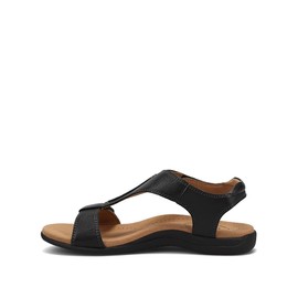 Taos The Show Premium Leather Women's Sandal - Experience Everyday Style, Comfort, Arch Support, Cooling Gel Padding and an Adjustable Fit for Exceptional Walking Comfort Black 9 (W) US