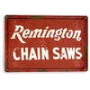 Tinworld Tin Sign: Remington Chain Saws Rustic Retro Rustic Tools