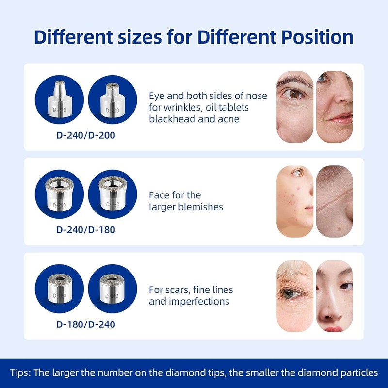 Diamond Dermabration Head Microdermabrasion Accessories 6 Tips Facial Replacement Professional