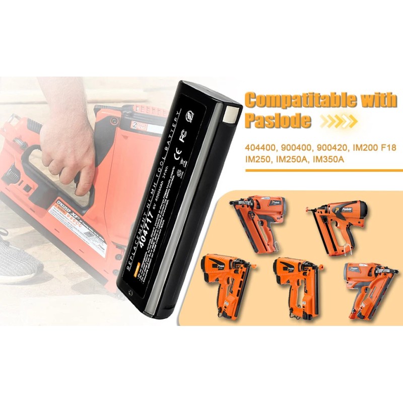 Unbranded 2PACK Battery for PASLODE 6V Ni-MH 404717 902000 900400