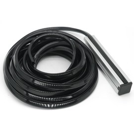 30 feet Dust Protection Soft Cover Seal Strip,6mm T/V Slot 2020 Series Aluminum Extrusion Profile Dustproof Flat Seal Strip,930cm Strip and 24Pcs Plain Plastic End Cap (Black)