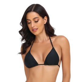 RELLECIGA Women's Swimwear Classic Bikini Top Triangle Top, black