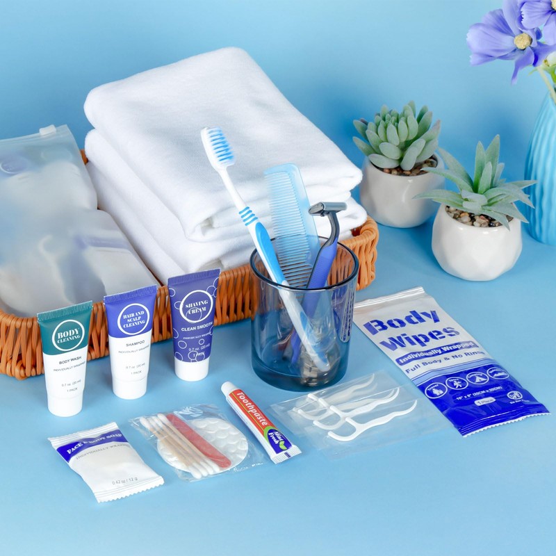 Travel Hygiene Kit Disposable Personal Men Toiletries Bulk (11-in-1, 20)