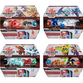 Bakugan Baku-Gear Pack of 4 Armored Alliance Bakugan (2 Ultra & 2 Basic Balls) and 1 Set of Baku-Gear, Various Versions