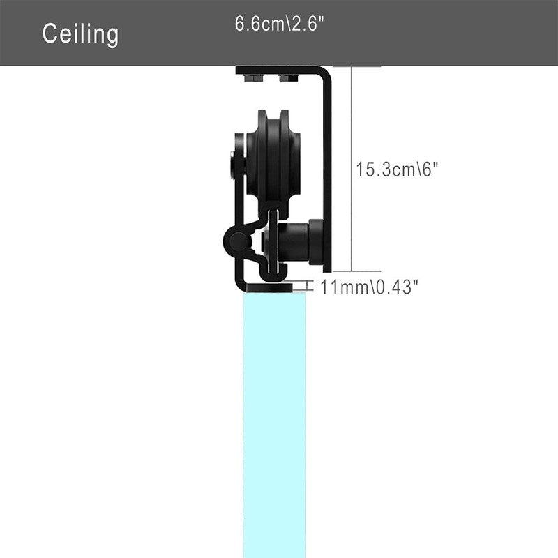TSMST 8FT Ceiling Mount Sliding Barn Door Hardware Closet Track