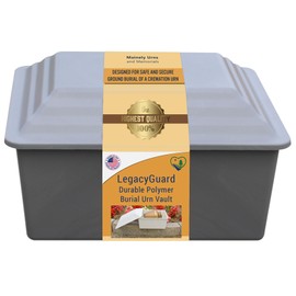 LegacyGuard Durable Polymer Burial Urn Vault - Vault for Ground Burial of One Cremation Urn - Gray - Made in The U.S.A. - Mainely Urns