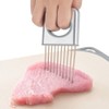 Onion Holder Vegetable Slicer Stainless Steel Onion Peeler with Comfortable