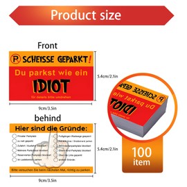 Dongcill 100 pieces of parked cards 9 x 5.4 cm - funny parked, wrong parking note cards for the windscreen