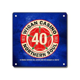 Cushions Corner Wigan Casino Northern Soul 40 years Vintage Style Metal Sign 200 x 200mm 8 x 8inches