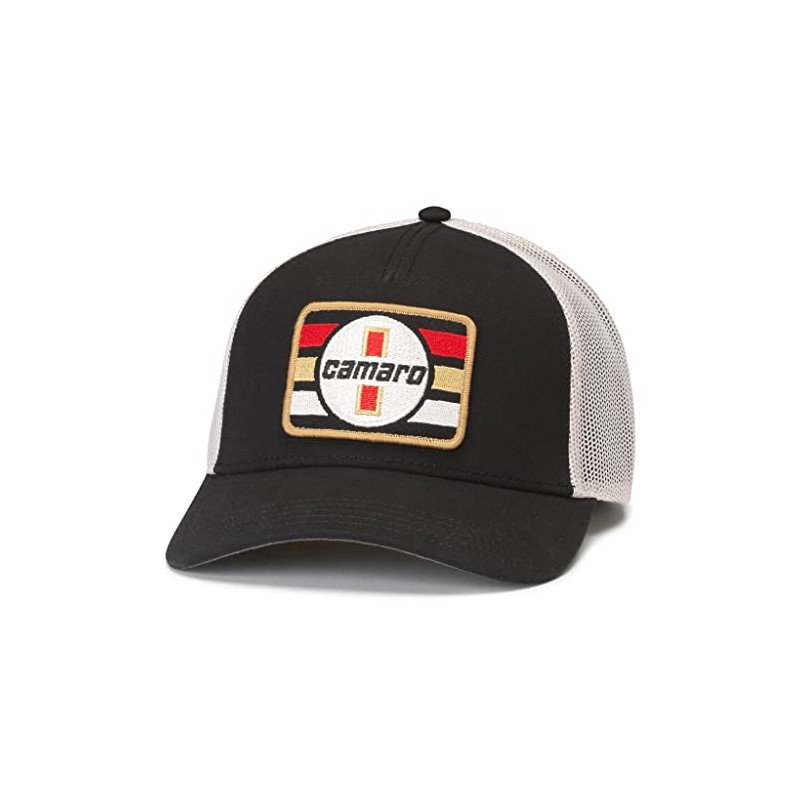 AMERICAN NEEDLE Camaro Valin Patch Adjustable Snapback Baseball Hat, Ivory/Black