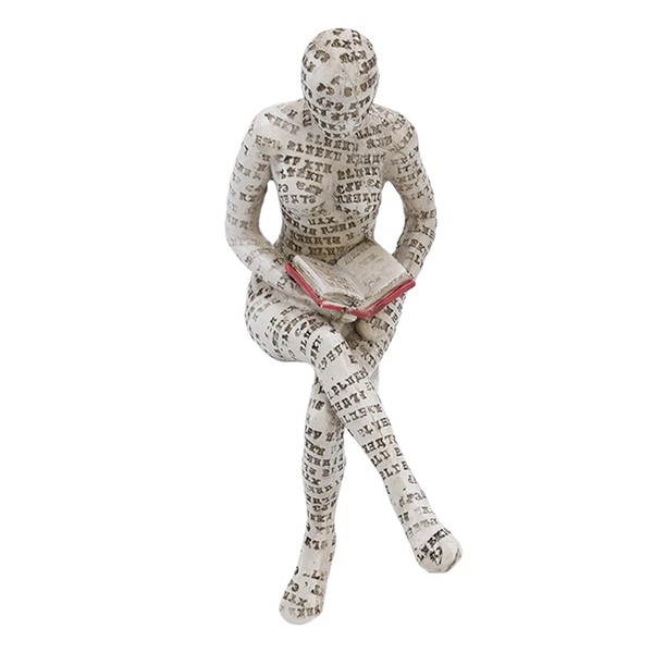 Ruspela Resin Reading Woman Figurine Handmade Abstract Thinking Sculpture Innovative