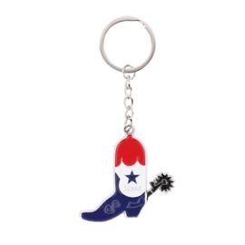 SandT Collection Texas Souvenir Keychain - Texan Flag Key Ring (Cowboy Boot)