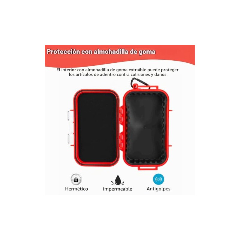 Yosoo Health Gear Estuche Protector Impermeable Antigolpes ABS, Rojo, 1