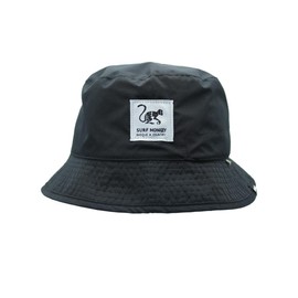 Surf Monkey Recycled Bucket Hat Adult Waterproof Fishing Hat One Size Reversible, black/grey