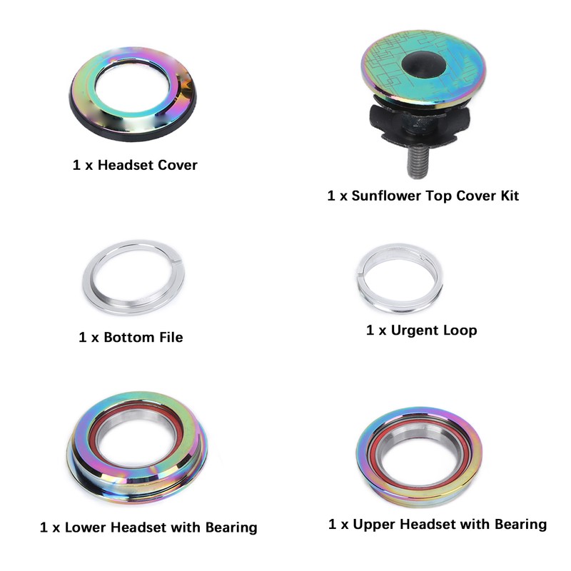 LeBycle Mountain Bike Headset Road Bicycle Double Bearing Headset 28.6x44‑50.6x30mm