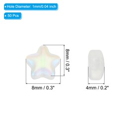 PATIKIL 8mm Crystal Star Beads, 50 Pcs Glass Spacers Bead Star Shaped Charm Pendants for Jewelry Making Bracelet Necklace DIY Crafts, Frosted AB Color