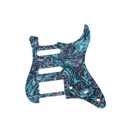 Guyker 11 Hole Guitar Pickguard, Resin Strat ST Style S/S/H Pick Guard Scratch Back Plate Cover for Electric Guitar Replacement Part, PG004 Green