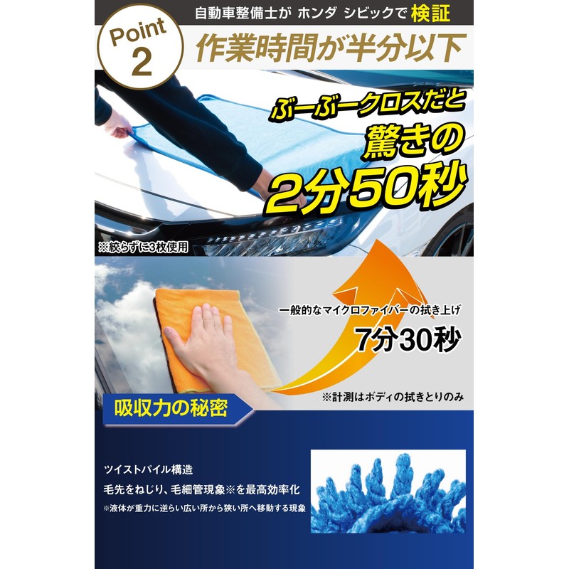 [Mechanic Supervised Car Wash Towel] Bubu-Material Car Wash Towel, Large,