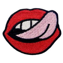 Lady's Hot Lips Sexy Mouth Embroidered Badge Iron On Sew On Patch