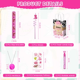 Vanblue Cowgirl Western Party Favors Disco Cowgirl Birthday Decorations Rodeo Hot Pink Horse Party Supplies Favors Gift Bags for Kids Girls Pinata Filler Classroom Rewards 12 Sets