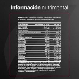 Multivitamnico para Mujer  200 cpsulas 650 mg por porcin. Colgeno Hidrolizado, Biotina, cido Flico y Vitaminas. Ingredientes naturales. Womens Blend. 
