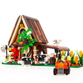 SEMKY City Series Farm House Building Blocks Set with LED Lights, (610Pieces) Creative Farm House Model Gifts for Kid and Adult