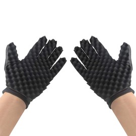 VICMAT Pack of 2 Hair Brush Sponge Black Holes Hair Brush Wave Barber Hair Brush Sponge Black Curler Gloves