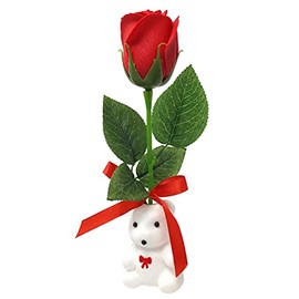 BANBERRY DESIGNS I Love You Gift - Red Rose with Teddy Bear - Love and Romance Gift Set for a Loved One - Birthday - Anniversary - Christmas -Valentine - 8 3/4" H