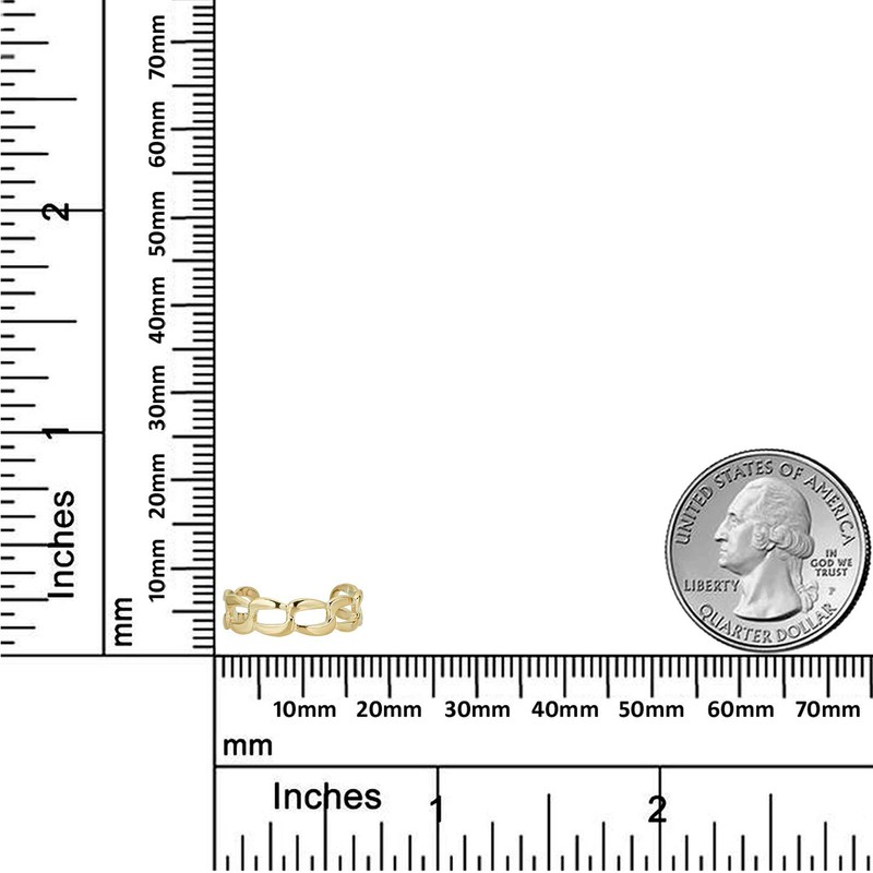 AVORA 10K Yellow Gold Adjustable Curb Chain Toe Ring