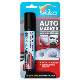 Window Markers for Glass Washable Car Window Paint Pen- Dry Erase Liquid Chalk Marker Car Decorations on All Surfaces, Tire, Windshield - Auto Marker, Autowriter, Rain Resistant (Black, Jumbo Tip)