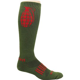 MOXY Socks Army Green and Red The Ultimate Grenade Knee-High Fitness Socks