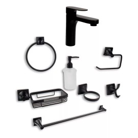 Meer Faucets By Cnx Accesorios Para Baño Y Mezcladora Para Lavabo En Negro Mate