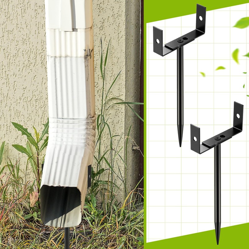 Otoolling 2 Pack Rainwater Downspout Brackets, Downspout Adapters, Heavy Duty