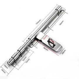 Lokatall Sliding Door Lock, 12 Inch Latch Door Lock Slide Lock with Padlock Clasp Lockable Sliding Door Bolt Solid Stainless Steel Sliding Tower Bolt Latch Lock for Security Wooden Gates Garden Shed