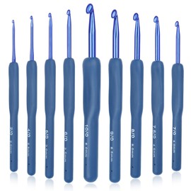Reessy Crochet Hooks Set, 2.0mm-6.0mm Aluminum Crochet Hook Set with Cushion Grip for Arthritic Hands, 9 Sizes Ergonomic Crochet Hooks for Beginners and Experienced Crochet Lovers