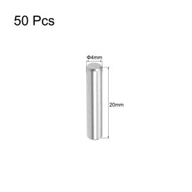 sourcing map Dowel Pin 304 Stainless Steel Shelving Pegs Support Shelves Silver Tone 4 mm x 20 mm Pack of 50