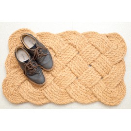 Iron Gate - Natural Jute Rope Woven Doormat 18x30 - Single Pack - 100% All Natural Fibers - Eco-Friendly - Classic Interwoven Rope Design