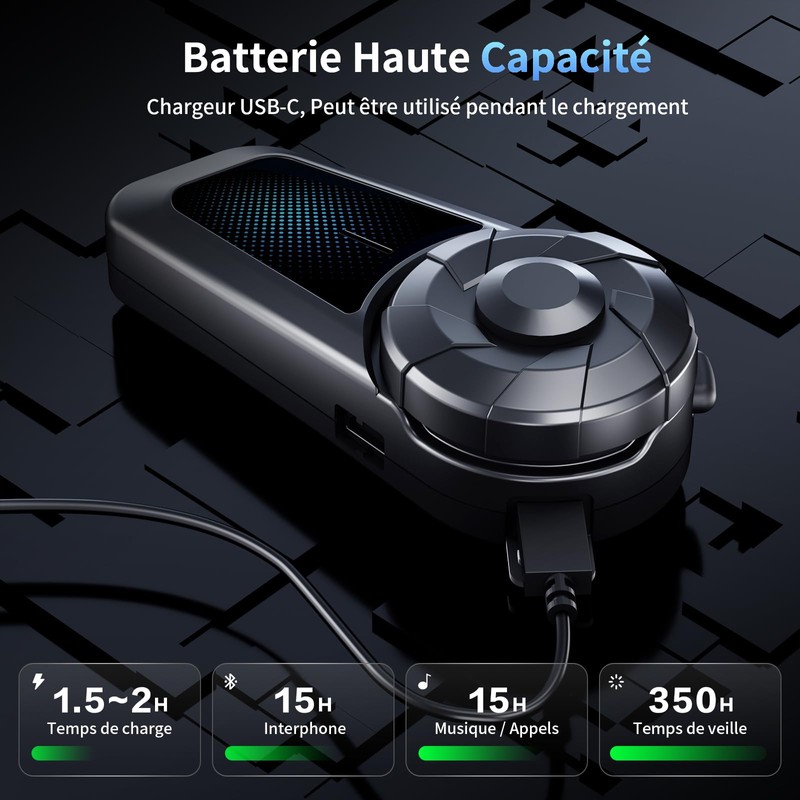 Fodsports FX-S Motorcycle Intercom Bluetooth 5.4 Communication System 2 Way