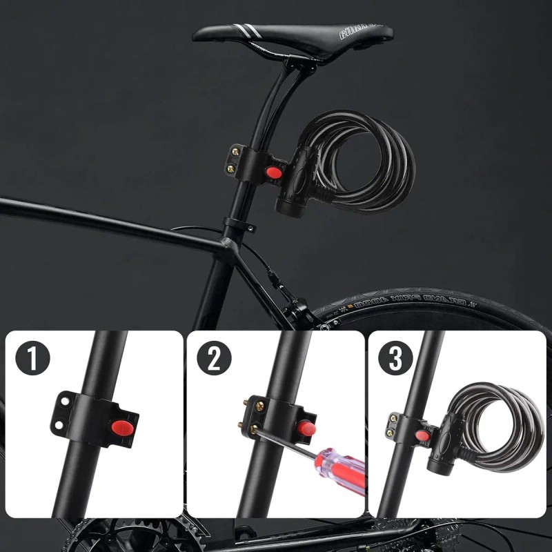 Candado Cable Cadena Seguridad Para Bici O Moto 1.1m Y