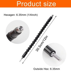 4 Pcs Flexible Drill Bit Extension, 11.6 inch Superbit Screwdriver Flexible Shaft Universal Drill Connection Superbit Flexible Bends and Twists 360° Super Bit for Drills Electronic Drill