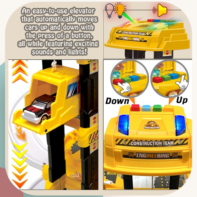 Xwin Sportseries 4 Storey Kids Parking Garage Toy Set with