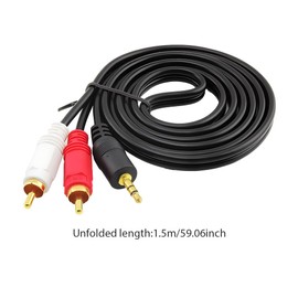 Vayfoni 3.5mm AUX audio cable for RCA devices - 1/8 inch plug to dual RCA male connectors - perfect for high-fidelity amplifier speakers