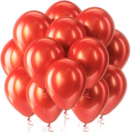 Bezente Red Balloons Latex Party Balloons - 100 Pack 12 inch Round Helium Doubled Red Balloons for Birthday Anniversary Christmas Wedding New Year Party Decorations